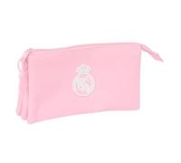 safta Real Madrid Trousse Triple pour Enfant, idéale pour Les Enfants d'âge Scolaire, Confortable et Polyvalente, qualité et résistance, 22 x 3 x 12 cm, Rose, Rose, Estándar, Décontracté