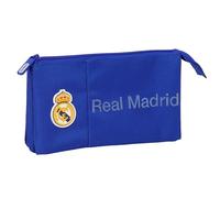 safta Real Madrid - Trousse triple, trousse pour enfant, idéale pour les enfants d'âge scolaire, confortable et polyvalente, qualité et résistance, 22 x 3 x 12 cm
