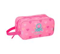 Benetton Heart - Sac à Chaussures Moyen, Multi-usages, Trousse de Sport, extrascolaire, Football, Confortable et Polyvalent, 29 x 14 x 15 cm