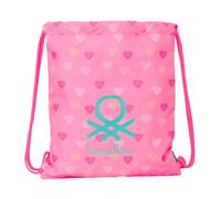 safta Benetton Heart - Grand sac à dos plat, idéal pour les enfants de différents âges, confortable et polyvalent, qualité et résistance, 35 x 40 cm
