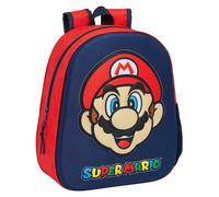 Safta Sac à dos d'école SUPER MARIO – Design 3D – Adapté au chariot – Enfant Rouge