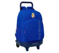 Real Madrid - Grand sac à dos à roulettes, compact, amovible, idéal pour les enfants de différents âges, confortable et polyvalent, qualité et résistance, 33 x 22 x 45 cm