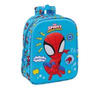 Safta | Sac à dos d'école 3D Marvel Spidey, compartiment principal avec fermeture éclair, poignée supérieure, enfant pour la rentrée scolaire, sac à dos enfant, dimensions 22 x 10 x 27 cm