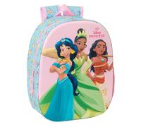 Safta Sac à dos d'école PRINCESAS DISNEY 3D – design 3D, adaptable chariot, 27x10x33 cm Rose clair