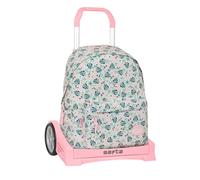 safta | Sac à dos Grande à roulettes Disney Minnie Mouse Minty Compact Evolution Extraíble, compartiment pour ordinateur portable, dos et bretelles rembourrés, dimensions : 31 x 13 x 43 cm