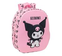 Safta Sac à dos Kuromi 3D 33 cm Maternelle, adaptable au chariot, confortable, rose