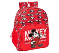 Safta Sac à dos enfant Mickey & FRIENDS RACING 15 L adaptable au chariot 32x38x12 cm Rouge