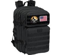 SAFTA | Sac à dos militaire tactique pour ordinateur portable 15,6 pouces résistant à l'eau, plusieurs compartiments - Sac à dos militaire gris système Molle, idéal pour les voyages, le travail et