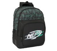 Safta - Sac à dos double NERF GAME pour enfants - Adaptable au chariot, noir 32 x 15 x 42 cm