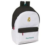 Safta Sac à dos double pour ordinateur Real Madrid 26/27 15,6'' USB 31x44x18 cm Blanc