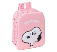 Safta Sac à dos de crèche SNOOPY 3D – adaptable au chariot, nettoyage facile – Rose clair M
