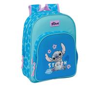 Safta Sac à dos scolaire Stitch Hawaii – Confortable 26 x 11 x 34 cm – Bleu Taille unique