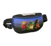 SAFTA | Sac Banane Scolaire Brainrot, Compartiment Principal zippé, Sangle réglable à Boucle, Coloris Noir et Bleu, 23 x 9 x 14 cm