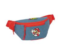 Super Mario Sac Banane avec Poche extérieure, idéal pour Les Jeunes et Les Enfants de différents âges, Confortable et Polyvalent, qualité et résistance, 23 x 9 x 12 cm