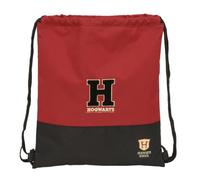 safta | Sac de sport plat Harry Potter Hogwarts, Sac à dos à cordons Escolar con Fermeture par cordons, Poche intérieure zippée, Ligero y Resistente, Color Granate y Negro, Dimensions 35x1x40 cm