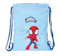 safta | Sac de sport plat junior Spidey Rescue Marvel, Sac à dos scolaire enfant à cordons con Cordones, Poche intérieure zippée, Fermeture de sécurité anti-étranglement, Dimensions 26x1x34 cm