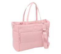safta | Sac pour ordinateur portable Basic rose, logement rembourré pour ordinateur portable 14,1″, compartiment principal con fermeture zippée, 2 poches avant, Dimensions 40x17x31 cm
