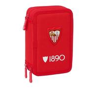 safta Sevilla FC - Trousse scolaire avec 37 outils inclus, idéale pour les enfants de 5 à 14 ans, confortable et polyvalente, qualité et résistance, 12,5 x 5,5 x 19,5 cm