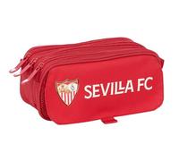 safta Sevilla FC - Trousse Triple recy Trousse pour Enfant, idéale pour Les Enfants d'âge Scolaire, Confortable et Polyvalente, qualité et résistance, 21,5 x 8 x 10 cm, Rouge, M, Décontracté