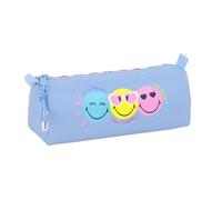 safta Smiley World Joyful - Trousse en Tissu Recyclable, Trousse pour Enfant, idéale pour Les Enfants d'âge Scolaire, Confortable et Polyvalente, qualité et résistance, 21 x 7 x 8 cm, Bleu