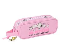 safta SNOOPY Trousse double pour enfant, idéale pour les enfants d'âge scolaire, confortable et polyvalente, qualité et résistance, 21 x 6 x 8 cm