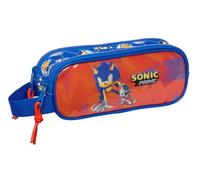 Safta Sonic Prime Trousse Double pour Enfant, idéale pour Les Enfants d'âge Scolaire, Confortable et Polyvalente, qualité et résistance, 21 x 6 x 8 cm, Couleur Bleue, Bleu, Estándar, Décontracté