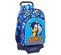 Safta SONIC Sac à dos scolaire avec chariot 905, idéal pour les enfants de différents âges, confortable et polyvalent, qualité et résistance, 33 x 14 x 42 cm, Bleu, bleu, Estándar, Décontracté