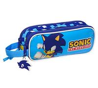 safta Sonic Trousse Double Enfant avec étui pour Enfant, idéal pour Les Enfants d'âge Scolaire, Confortable et Polyvalent, qualité et résistance, 21 x 6 x 8 cm, Bleu, Bleu, Estándar, décontracté