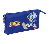 safta Sonic Trousse Triple pour Enfants, idéale pour Les Enfants d'âge Scolaire, Confortable et Polyvalente, qualité et résistance, 22 x 3 x 12 cm