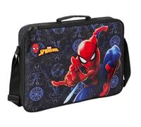 Safta SPIDERMAN ATTACK - Portefeuille extrascolaire, sac à bandoulière, confortable et polyvalent, qualité et résistance, 38 x 6 x 28 cm, Noir, M, Décontracté