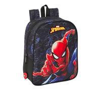 safta SPIDERMAN ATTACK - Sac à dos pour enfant, sac à dos scolaire, adaptable au chariot, idéal pour crèche, confortable et polyvalent, qualité et résistance, 22 x 10 x 27 cm, Noir, M, Décontracté