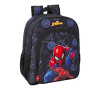 safta SPIDERMAN ATTACK - Sac à dos scolaire pour enfant, adaptable au chariot, idéal pour les enfants d'âge scolaire, confortable et polyvalent, qualité et résistance, 32 x 12 x 38 cm, Noir, M,