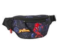 Safta Spiderman Attack - Sac Banane avec Poche extérieure, idéal pour Jeunes et Enfants de différents âges, Confortable et Polyvalent, qualité et résistance, 23 x 9 x 12 cm, Noir, M, Décontracté