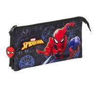 Safta Trousse triple Spiderman Attack – 22×3×12 cm Noir – Scolaire, résistante