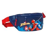 Safta Spiderman Neon - Sac Banane avec Poche extérieure, idéal pour Jeunes et Enfants de différents âges, Confortable et Polyvalent, qualité et résistance, 23 x 9 x 12 cm, Couleur Bleu Marine