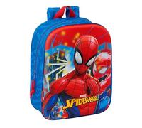 Safta SPIDERMAN Sac à dos 3D pour chambre d'enfant, adaptable au panier, Nettoyage facile, idéal pour les enfants de différents âges, confortable et polyvalent, qualité et résistance, 22 x 10 x 27 cm,