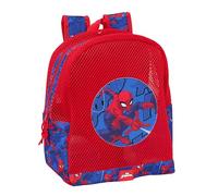 Safta SPIDERMAN Sac à dos de plage anti-sable avec poignées, nettoyage facile, idéal pour les enfants de différents âges, confortable et polyvalent, 32 x 12 x 38 cm, Rouge, bleu, M, Décontracté
