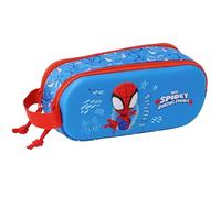 SPIDEY 3D Trousse double 3D, trousse pour enfant, idéale pour les enfants d'âge scolaire, confortable et polyvalente, qualité et résistance, 21 x 6 x 8 cm, bleu marine/rouge, M, Décontracté