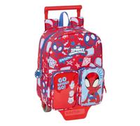 safta SPIDEY RESCUE - Sac à dos de crèche avec chariot, idéal pour les enfants de différents âges, confortable et polyvalent, qualité et résistance, 22 x 10 x 27 cm, Rouge, bleu, M, Décontracté