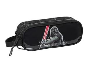 Safta Star Wars The Fighter Trousse Double pour Enfant, idéale pour Les Enfants d'âge Scolaire, Confortable et Polyvalente, qualité et résistance, 21 x 6 x 8 cm, Couleur Noire, Noir, Estándar,