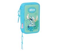 STITCH ALOHA - Trousse scolaire pour enfant, avec 28 outils inclus, idéale pour les enfants de 5 à 14 ans, confortable et polyvalente, qualité et résistance, 12,5 x 4 x 19,5 cm, couleur turquoise,