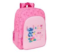 safta STITCH CHILL - Sac à dos scolaire pour enfant, adaptable au chariot, idéal pour les enfants d'âge scolaire, confortable et polyvalent, qualité et résistance, 33 x 14 x 42 cm, Menthe/Rose, M