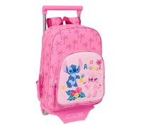 safta STITCH CHILL - Sac à dos pour enfant avec chariot 705, idéal pour enfants de différents âges, confortable et polyvalent, qualité et résistance, 26 x 11 x 34 cm, Menthe/Rose, M, Décontracté
