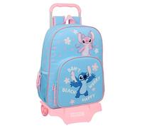 safta STITCH HAPPY - Sac à dos scolaire avec chariot 905, idéal pour enfants de différents âges, confortable et polyvalent, qualité et résistance, 33 x 14 x 42 cm, bleu ciel, M, Décontracté