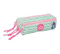 safta Stitch Ice Cream Trousse Triple pour Enfant, idéale pour Les Enfants d'âge Scolaire, Confortable et Polyvalente, qualité et résistance, 22 x 6 x 8,5 cm, Rose, M, Décontracté