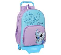Safta STITCH SWEET - Sac à dos scolaire avec chariot 905, idéal pour enfants de différents âges, confortable et polyvalent, qualité et résistance, 33 x 14 x 42 cm, bleu/lilas, bleu/lilas, Estándar,