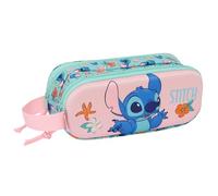 safta STITCH - Trousse double 3D, trousse pour enfant, idéale pour les enfants d'âge scolaire, confortable et polyvalente, qualité et résistance, 21 x 6 x 8 cm