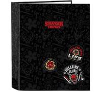 Safta Stranger Things Classeur Folio 4 Anneaux, Idéal Pour Les Enfants De Différents Âges, Confortable Et Polyvalent, Qualité Et
