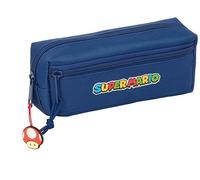 safta Super Mario Mamma MIA - Trousse Triple Petite, Trousse pour Enfant, idéale pour Les Enfants d'âge Scolaire, Confortable et Polyvalente, qualité et résistance, 22 x 6 x 8,5 cm