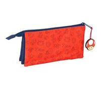 Safta Trousse triple SUPER MARIO TRICK enfant 22×3×12 cm Bleu foncé/rouge M